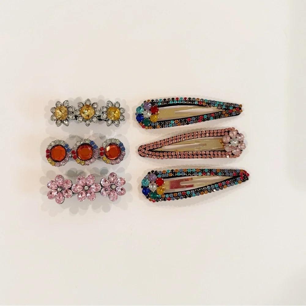 Girls Rhinestone Hair Clip Set - Picture 2 of 5